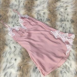 Lace Embellished Halter Dress Lingerie Pajamas Set